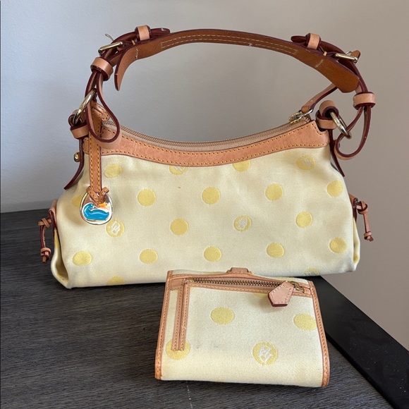 Dooney & Bourke Yellow Polka Dot Shoulderbag and Wallet - Picture 2 of 7